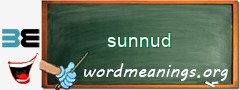WordMeaning blackboard for sunnud